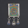 Enamel Star of David Jewish Berber Pendant w/ Dangles