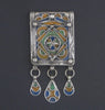 Unique Enamel Berber Pendant w/ Dangles