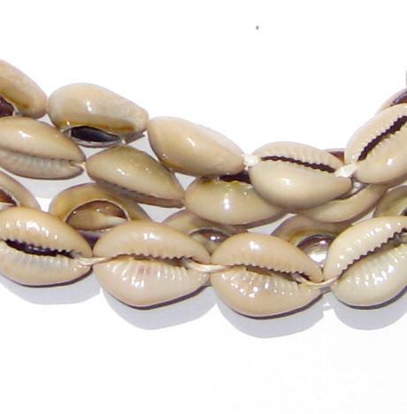 Thebeadchest Kenyan Cowrie Shell Beads 15mm West Africa African White Unusual 24-30 inch Strand Handmade, Adult Unisex, Size: One Size