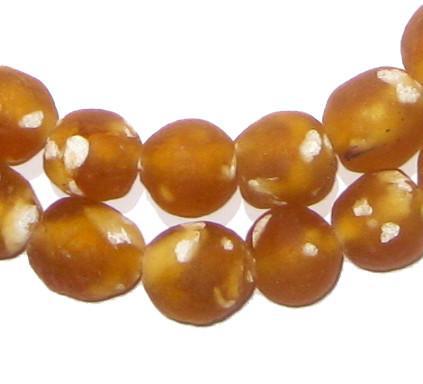 Orange Fused Recycled Glass Beads (14mm) - The Bead Chest