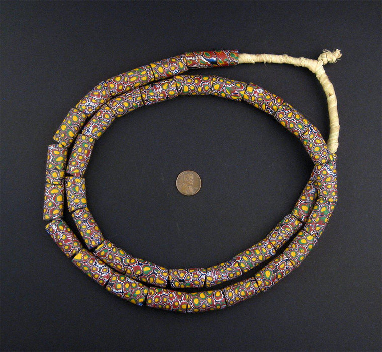 Jumbo Antique Matching Venetian Millefiori African Trade Beads (Long Strand) - The Bead Chest