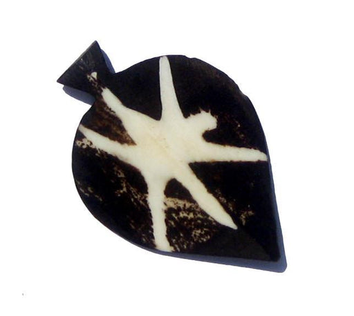 Wide Star Batik Bone Arrow Pendant - The Bead Chest