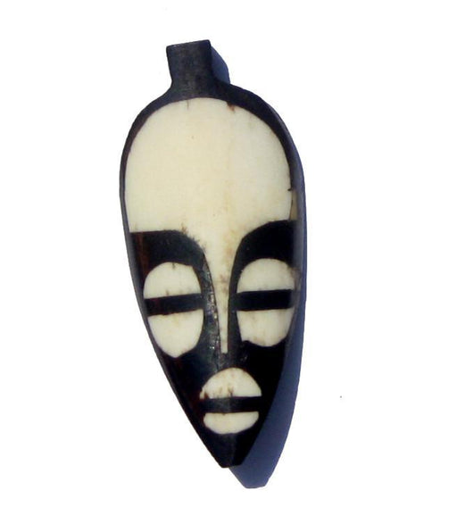 Traditional Mask Batik Bone Pendant - The Bead Chest