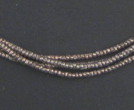 Vintage Silver Heishi Ethiopian Beads (2mm) - The Bead Chest