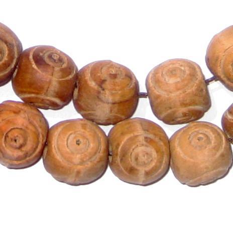 Carved Olive Wood Beads from Bethlehem (13mm) - The Bead Chest