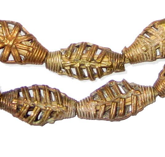 Flat Bicone Leaf Brass Filigree Beads (19mm) - The Bead Chest