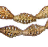 Flat Bicone Leaf Brass Filigree Beads (19mm)