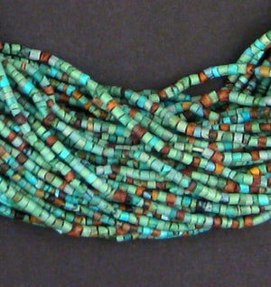 Dark Turquoise Tiny Heishi Beads (2mm)