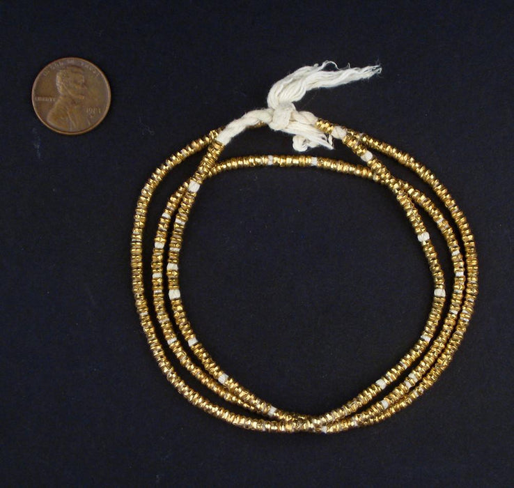 Brass Heishi Ethiopian Beads (2.5-3mm) - The Bead Chest