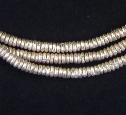 Silver Heishi Ethiopian Beads (3mm) - The Bead Chest