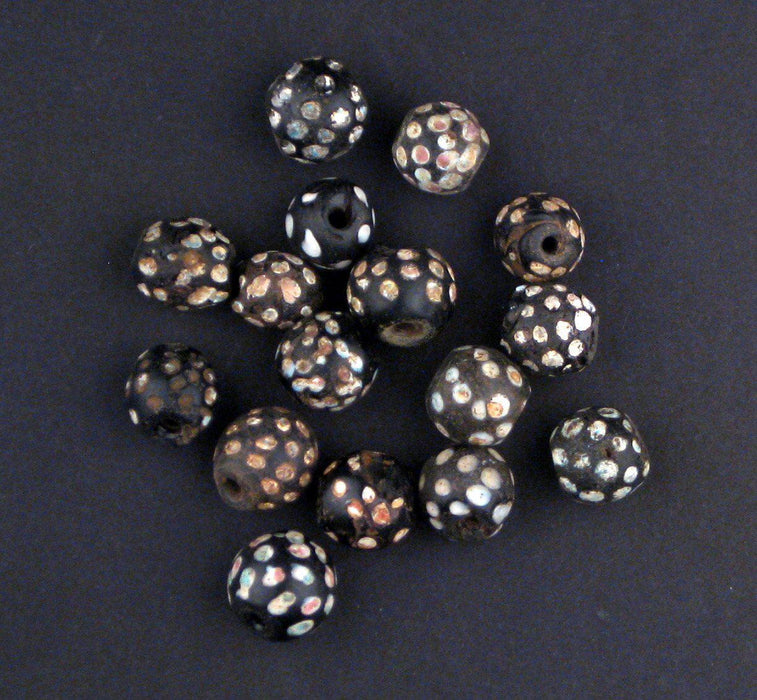 Antique Black Skunk Venetian Eye Trade Bead (Loose bead) - The Bead Chest