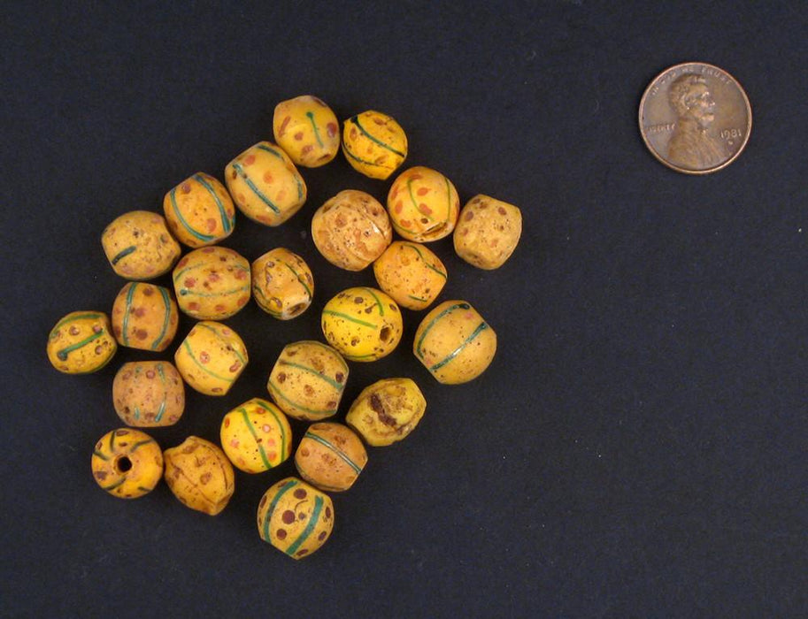 Antique Ethiopian Yellow Venetian African Trade Beads (Loose Bead) - The Bead Chest