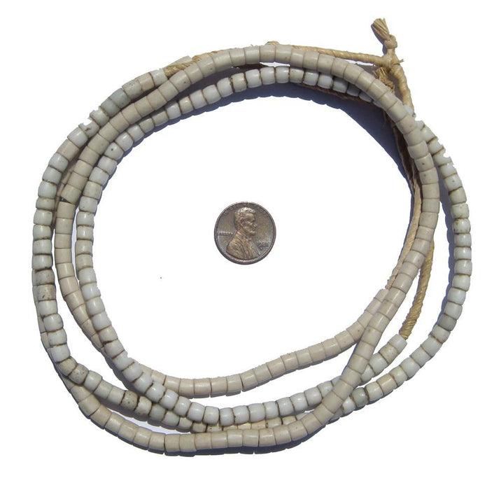 Old White Kenya Turkana Beads - The Bead Chest