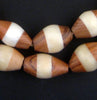 Inlaid Ebony and Bone Tanzanian Bicone Beads