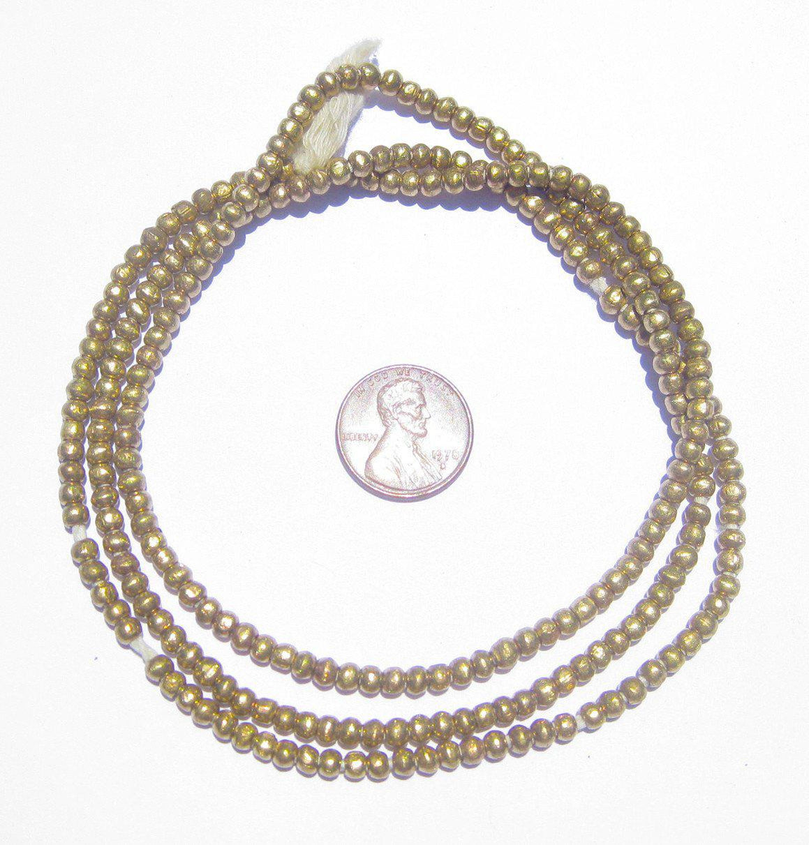Round Brass Ethiopian Beads (3mm) — The Bead Chest