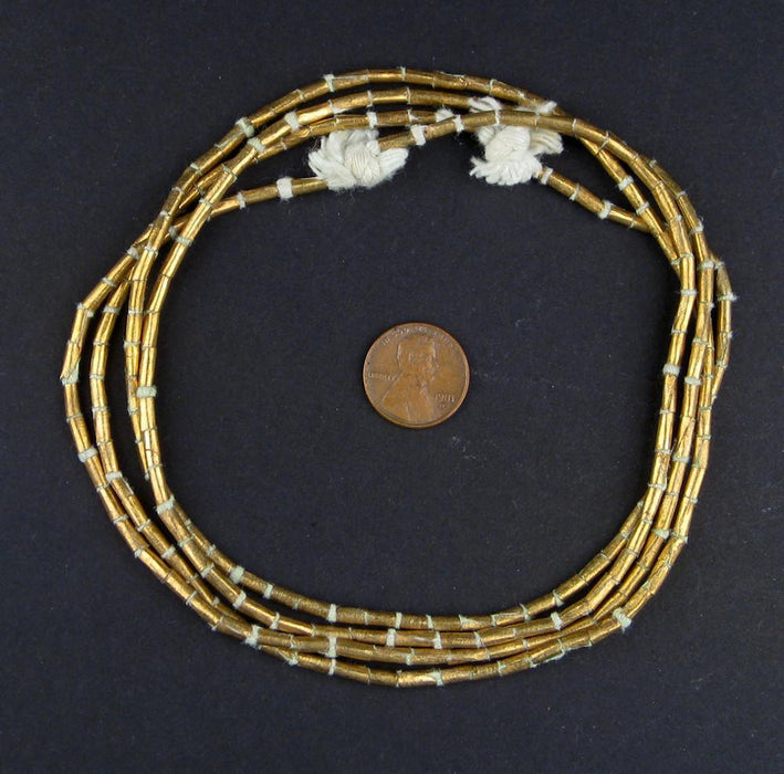 Brass Ethiopian Tube Beads (6x4mm) - The Bead Chest