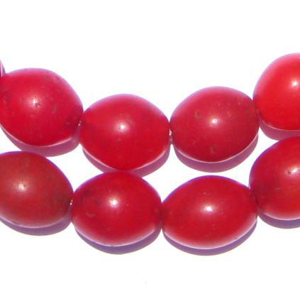 Red Ethiopian Tomato Beads (16x13mm) - The Bead Chest