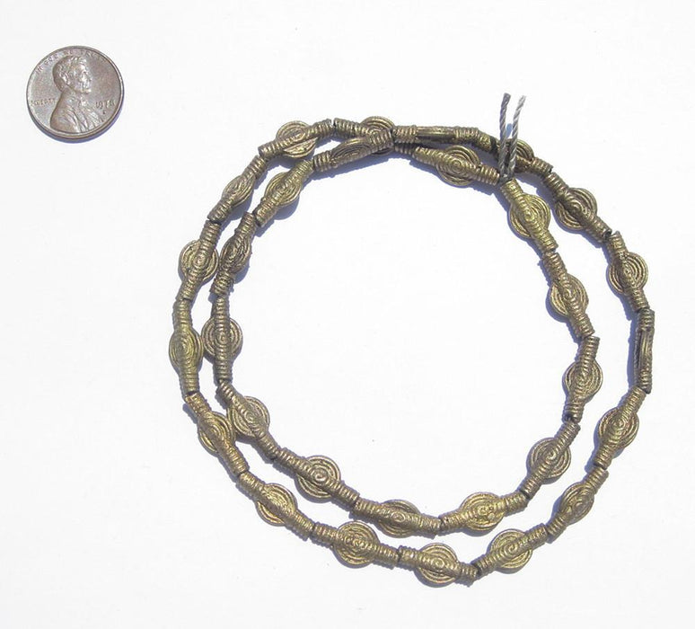 Smooth Sun Miniature Brass Baule Beads (8mm) - The Bead Chest