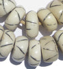 Criss Cross Design White Bone Beads (Large)