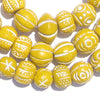 Sunflower Yellow Patterned Terracotta Beads