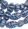 Cobalt Blue Patterned Terracotta Beads