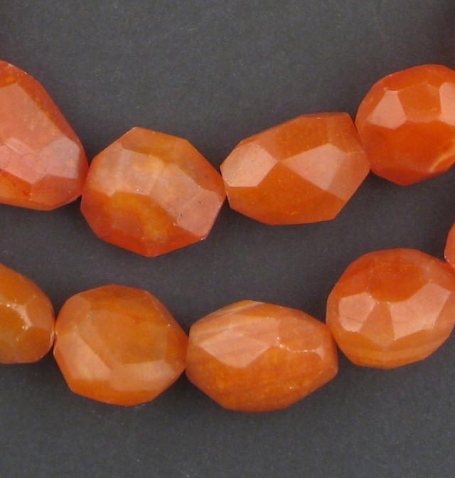 Faceted Authentic African Carnelian Beads - The Bead Chest