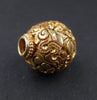 Ornate 22K Gold-Plated Brass Floral Bead (20x17mm)