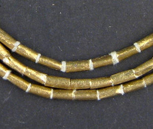 Brass Ethiopian Tube Beads (7x3mm)