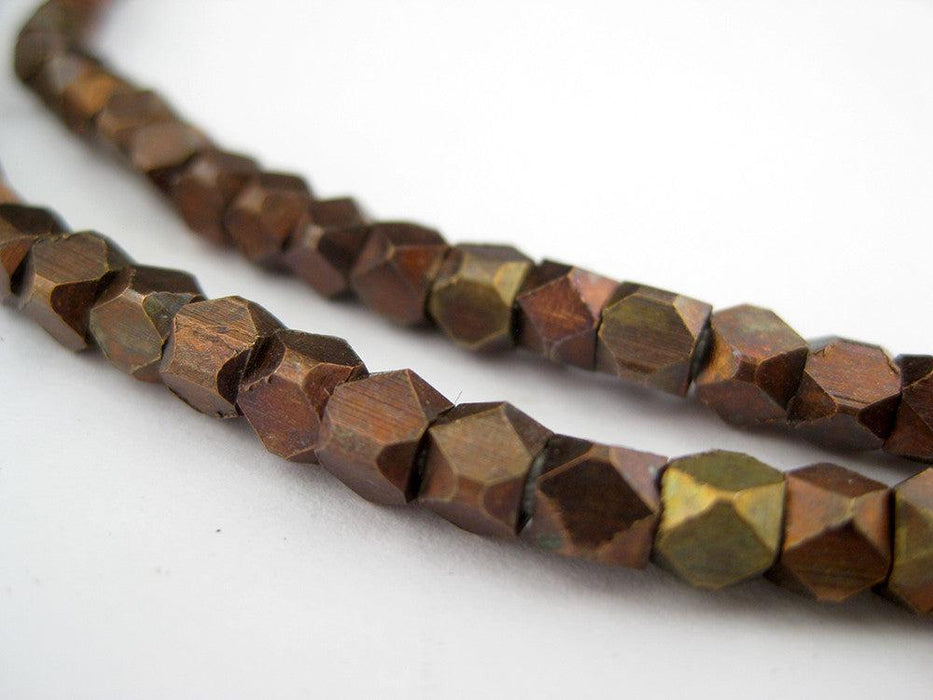 Antiqued Copper Diamond Cut Cube Beads (4mm) - The Bead Chest