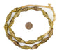 Flat Bicone Brass Leaf Filigree Beads (25x11mm) - The Bead Chest