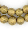 Wound Round Ghana Brass Globe Beads (14mm)