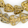 Brass Filigree Four Circle Triangle Beads