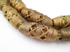 Criss Cross Cylinder Ghana Brass Filigree Beads - The Bead Chest