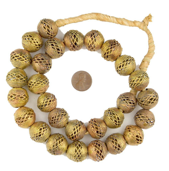 Weaved Brass Filigree Globe Beads (18mm) - The Bead Chest