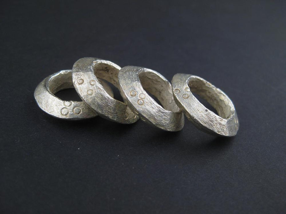 Silver Ethiopian Wollo Rings (22mm) (Set of 4) - The Bead Chest