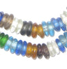 Pastel Multicolor Rondelle Recycled Glass Beads