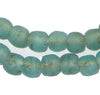 Aqua Black Swirl Recycled Glass Beads (9mm)