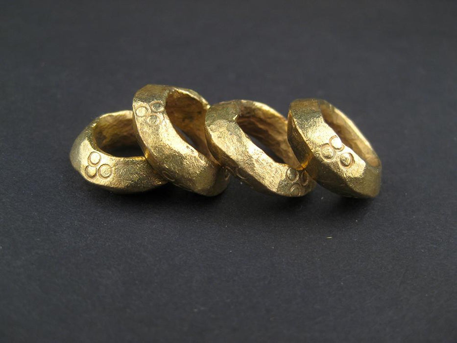 Brass Ethiopian Wollo Rings (18mm) (Set of 4) - The Bead Chest