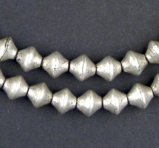 Ethiopian White Metal Bicone Beads (8x8mm) - The Bead Chest
