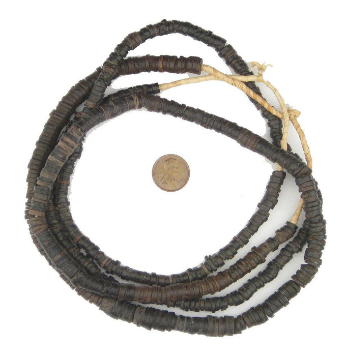 Medium Vintage Coconut Heishi Beads (5-10mm) - The Bead Chest