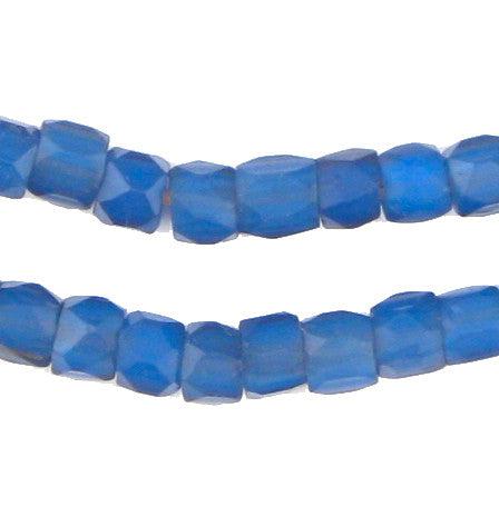 Old Russian Blue Faceted Glass Beads (7mm) - The Bead Chest
