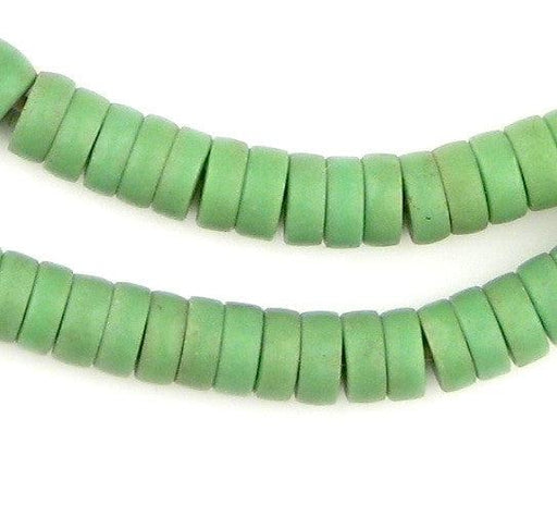 Sliced Green Prosser Button Beads (8mm) - The Bead Chest