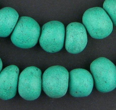 Amazonite Moroccan Pottery Beads (Round - 16mm) - The Bead Chest