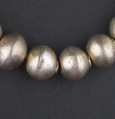 Large Ethiopian White Metal Bicone Beads (12x14mm) - The Bead Chest