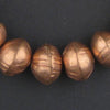 XL Ethiopian Patterned Copper Bicone Beads (17x21mm)