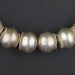 XL Ethiopian Bezeled White Metal Bicone Beads (17x20mm) - The Bead Chest