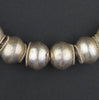XL Ethiopian Bezeled White Metal Bicone Beads (17x20mm)