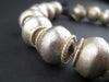 XL Ethiopian Bezeled White Metal Bicone Beads (17x20mm) - The Bead Chest