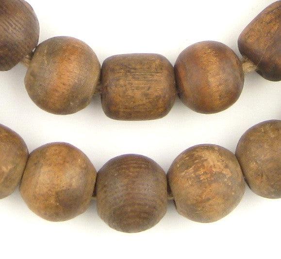 Round Antique Wood Prayer Beads - The Bead Chest