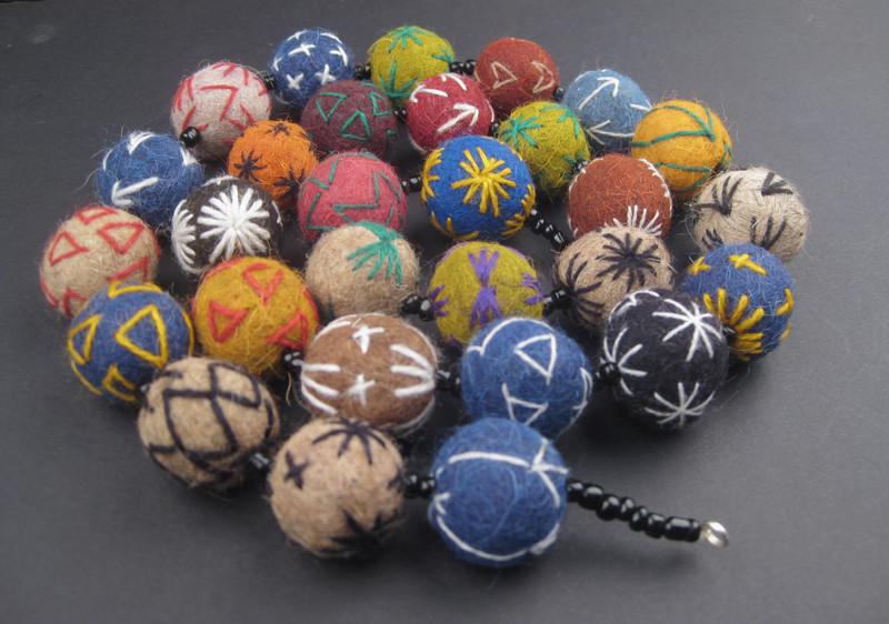 Embroidered Moroccan Felt Beads - The Bead Chest